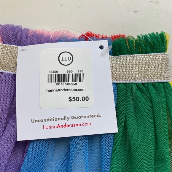 Hanna Andersson Girls rainbow tutu skirt 110 new - Picture 3 of 4